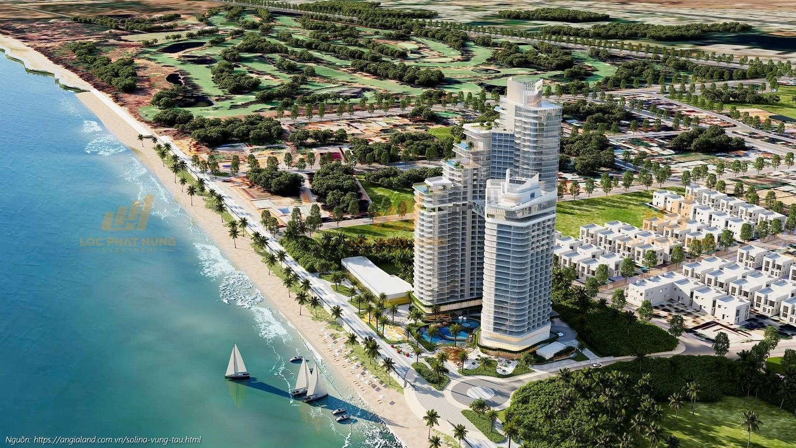 Phối cảnh tổng thể dự án căn hộ du lịch The Emerald của CĐT C-Holdings