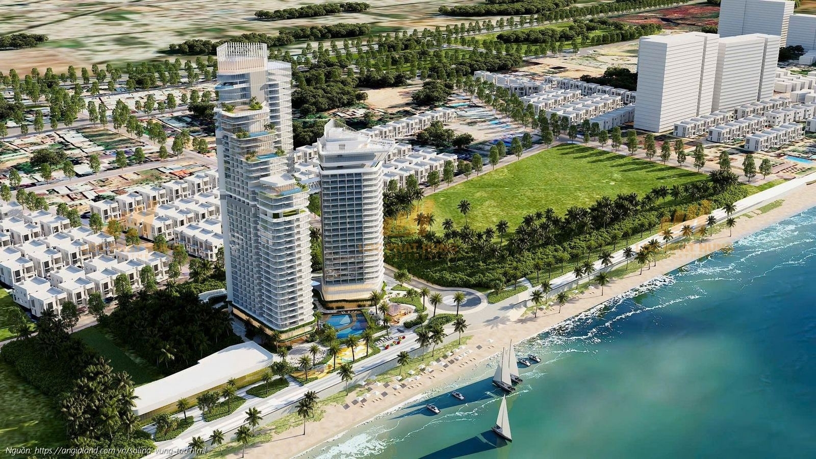 Phối cảnh tổng thể dự án căn hộ du lịch The Emerald của CĐT C-Holdings