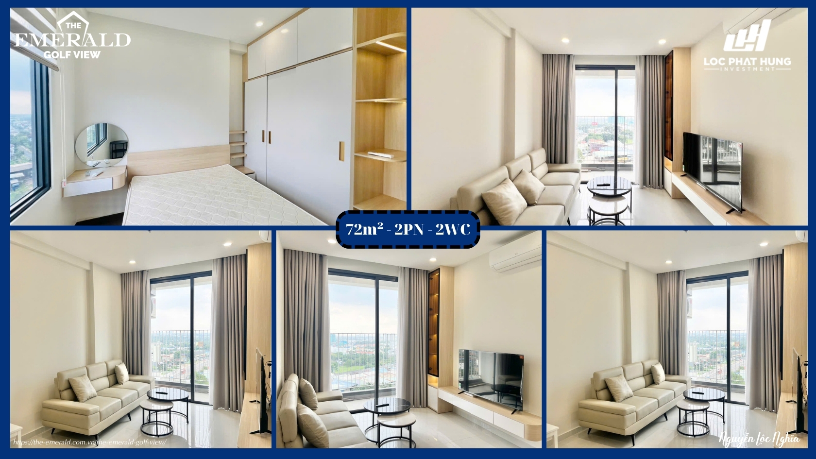 Hình ảnh thực tế căn hộ 72m² 2PN-2WC The Emerald Golf View