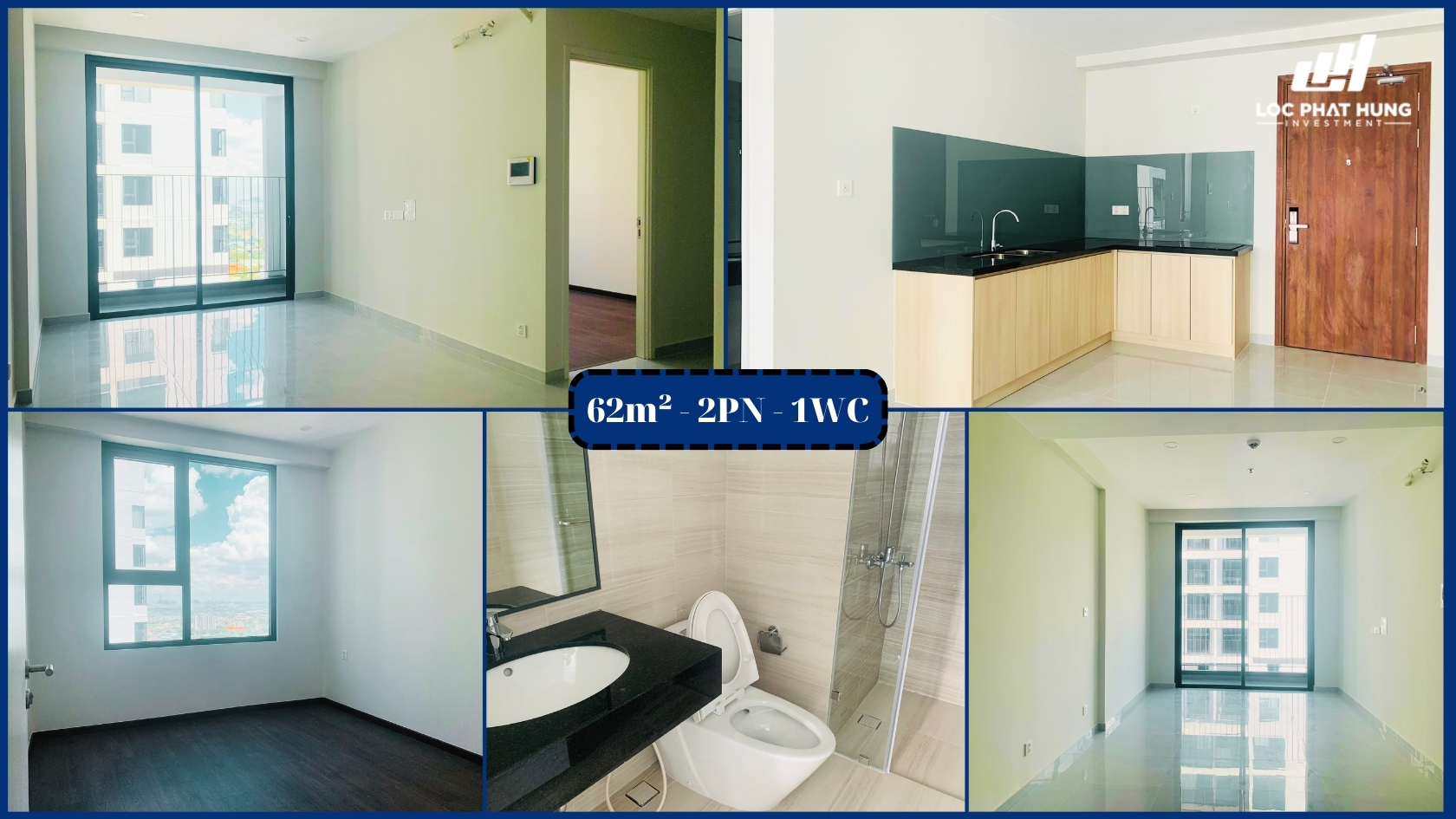 Hình ảnh thực tế căn hộ 62m² 2PN-1WC The Emerald Golf View