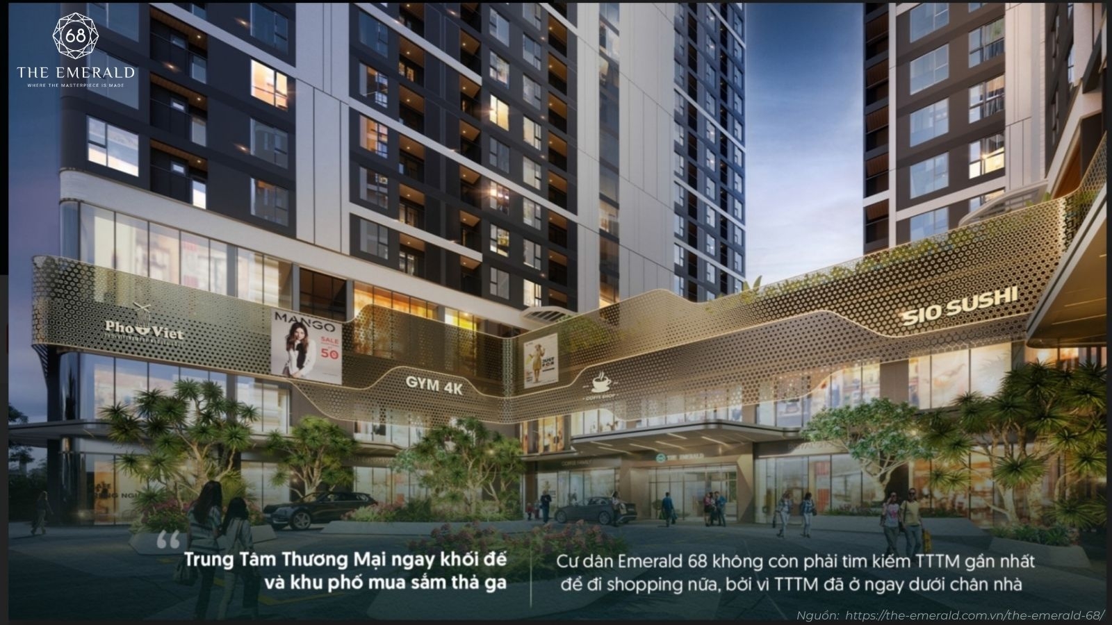 Hệ thống tiện ích nội khu đa dạng chuẩn 5 sao tại dự án The Emerald 68