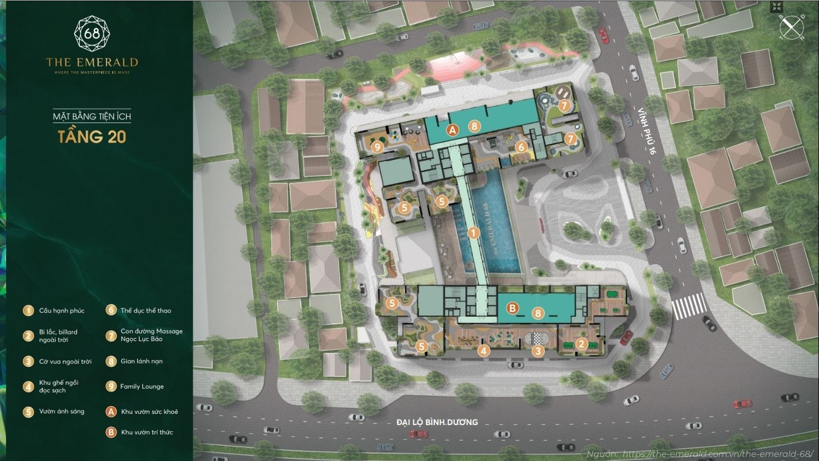 Mặt Bằng Tiện ích Tầng 20 The Emerald 68