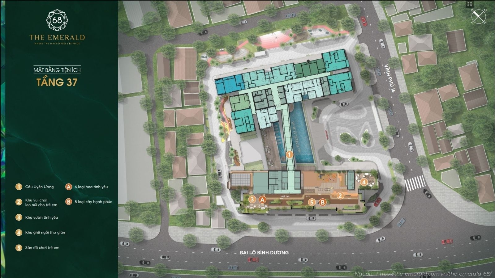 Mặt Bằng Tiện ích Tầng 37 The Emerald 68