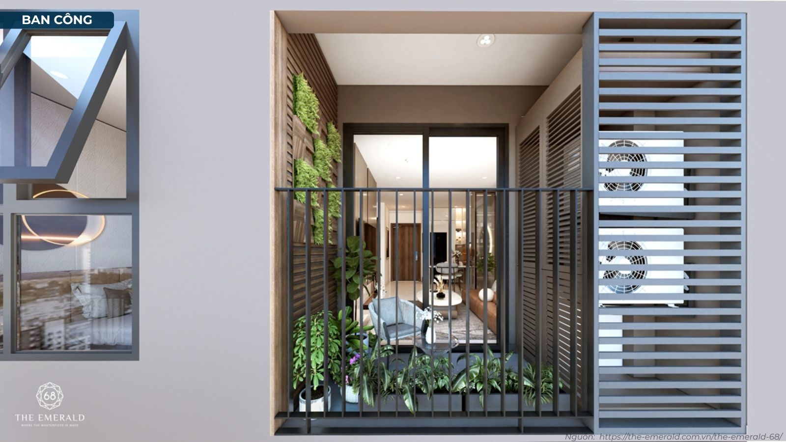 Thiết kế hiện đại tại nhà mẫu căn hộ 1 phòng ngủ dự án The Emerald 68