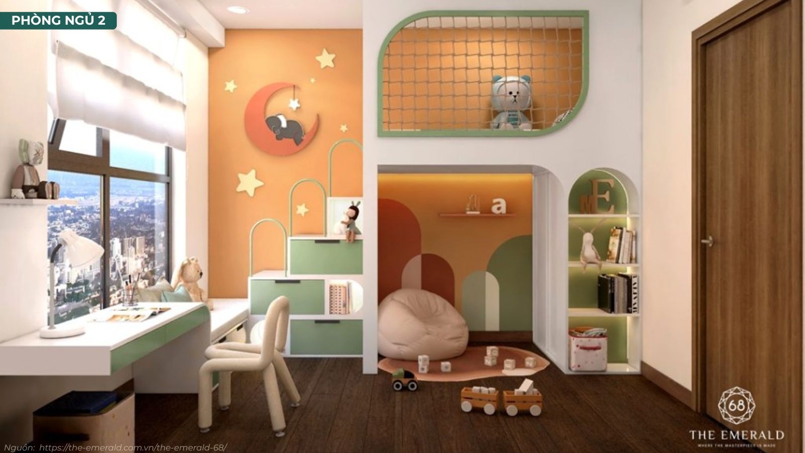Hình ảnh thực tế không gian nhà mẫu căn hộ 2 phòng ngủ The Emerald 68