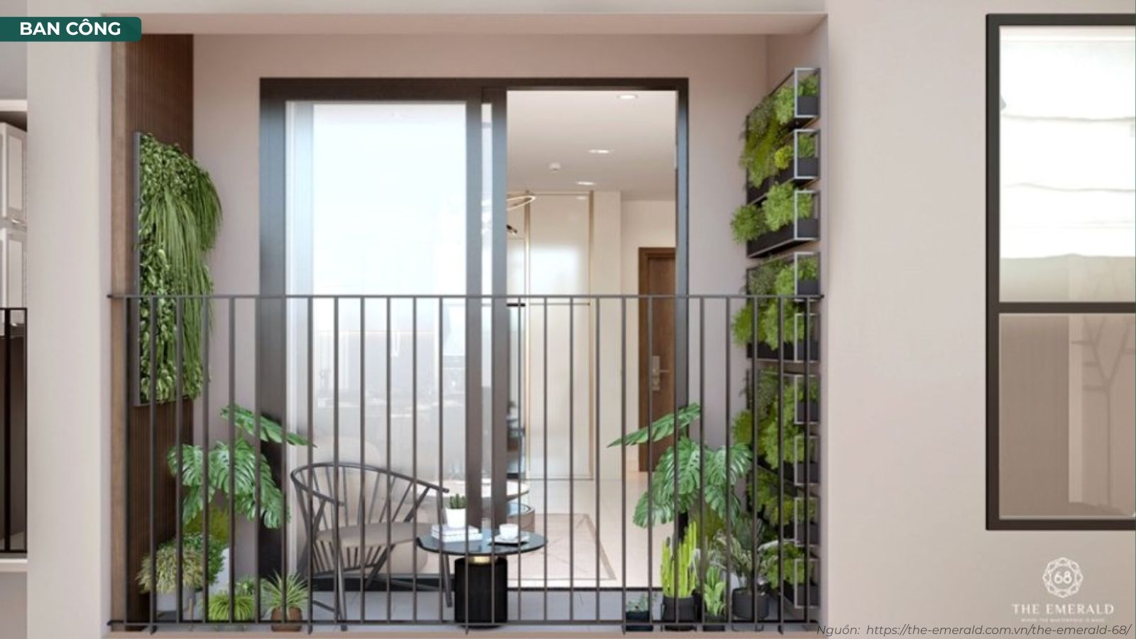 Hình ảnh thực tế không gian nhà mẫu căn hộ 2 phòng ngủ The Emerald 68