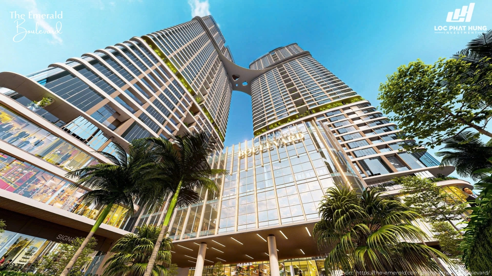 Phối cảnh khối đế thương mại và Shophouse tại dự án The Emerald Boulevard Bình Hòa, TPHCM