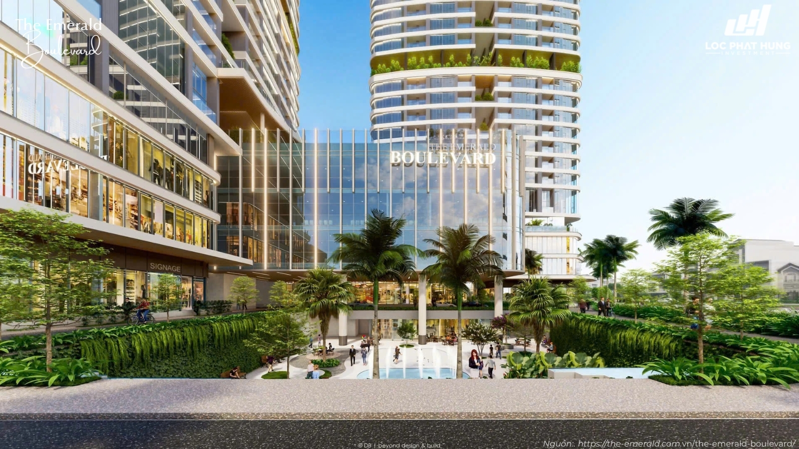 Phối cảnh khối đế thương mại và Shophouse tại dự án The Emerald Boulevard Bình Hòa, TPHCM