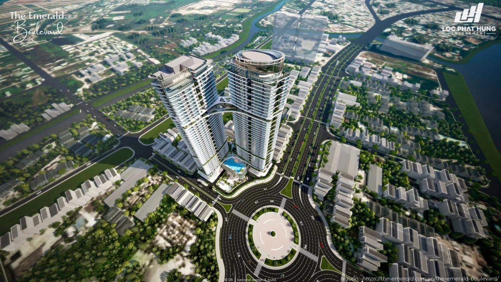 Phối cảnh tổng thể dự án căn hộ The Emerald Boulevard tại Bình Hòa, TPHCM