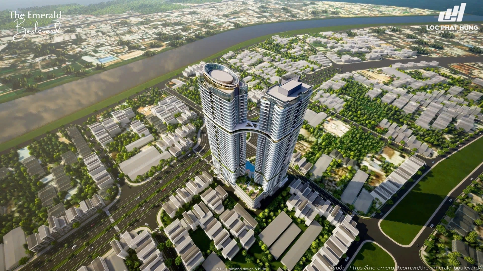 Phối cảnh tổng thể dự án căn hộ The Emerald Boulevard tại Bình Hòa, TPHCM