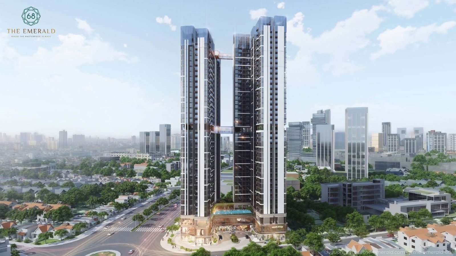 Phối cảnh tổng thể dự án căn hộ The Emerald 68 Thuận An Bình Dương