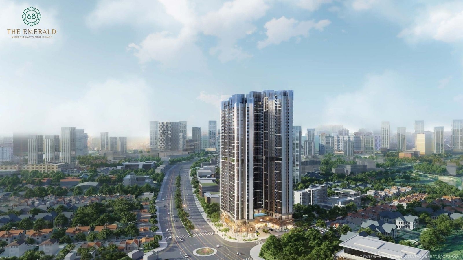 Phối cảnh tổng thể dự án căn hộ The Emerald 68 Thuận An Bình Dương