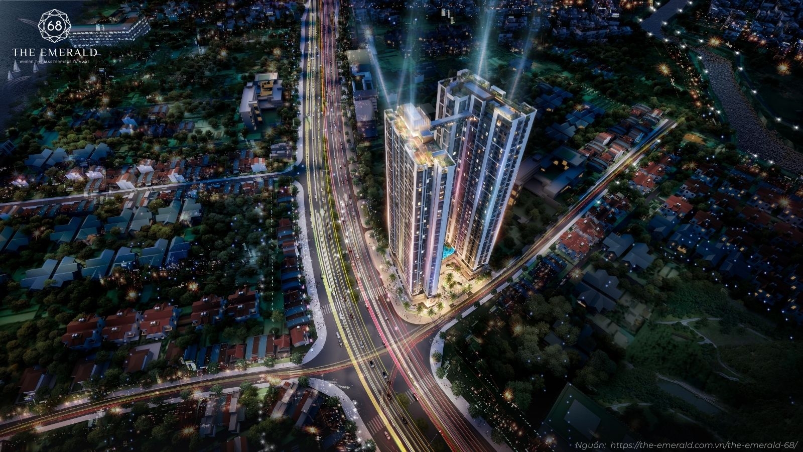 Phối cảnh tổng thể dự án căn hộ The Emerald 68 Thuận An Bình Dương