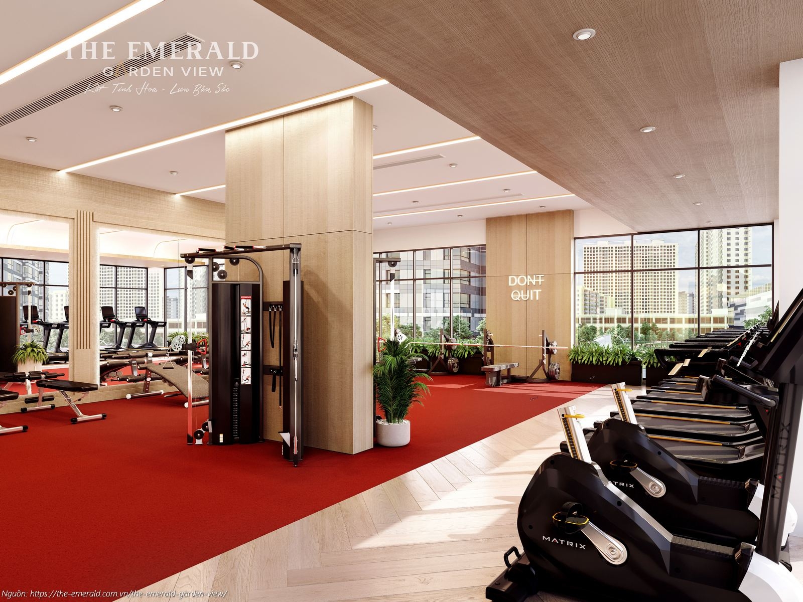 Phối Cảnh Tiện ích Phòng Gym Tầng 4 Căn Hộ The Emerald Garden View
