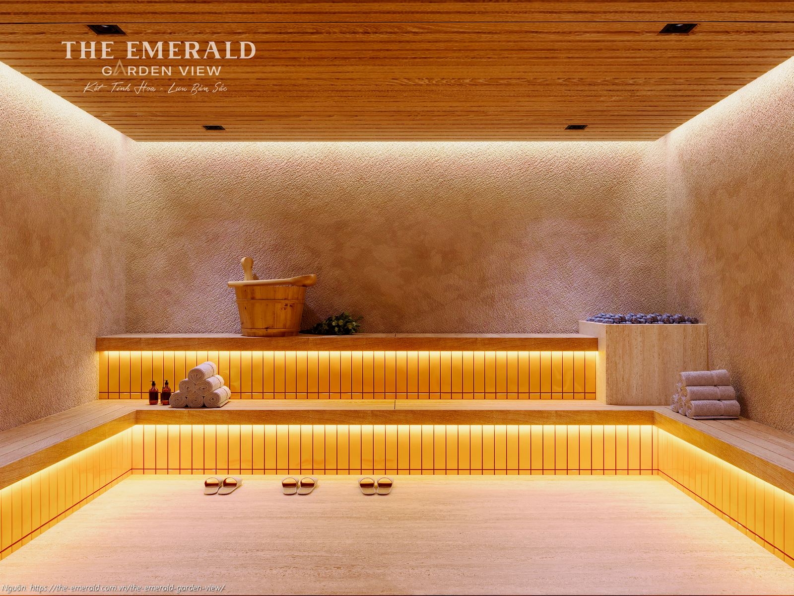 Phối cảnh tiện ích phòng Sauna Nữ (xông hơi nữ) tầng 1 The Emerald Garden View