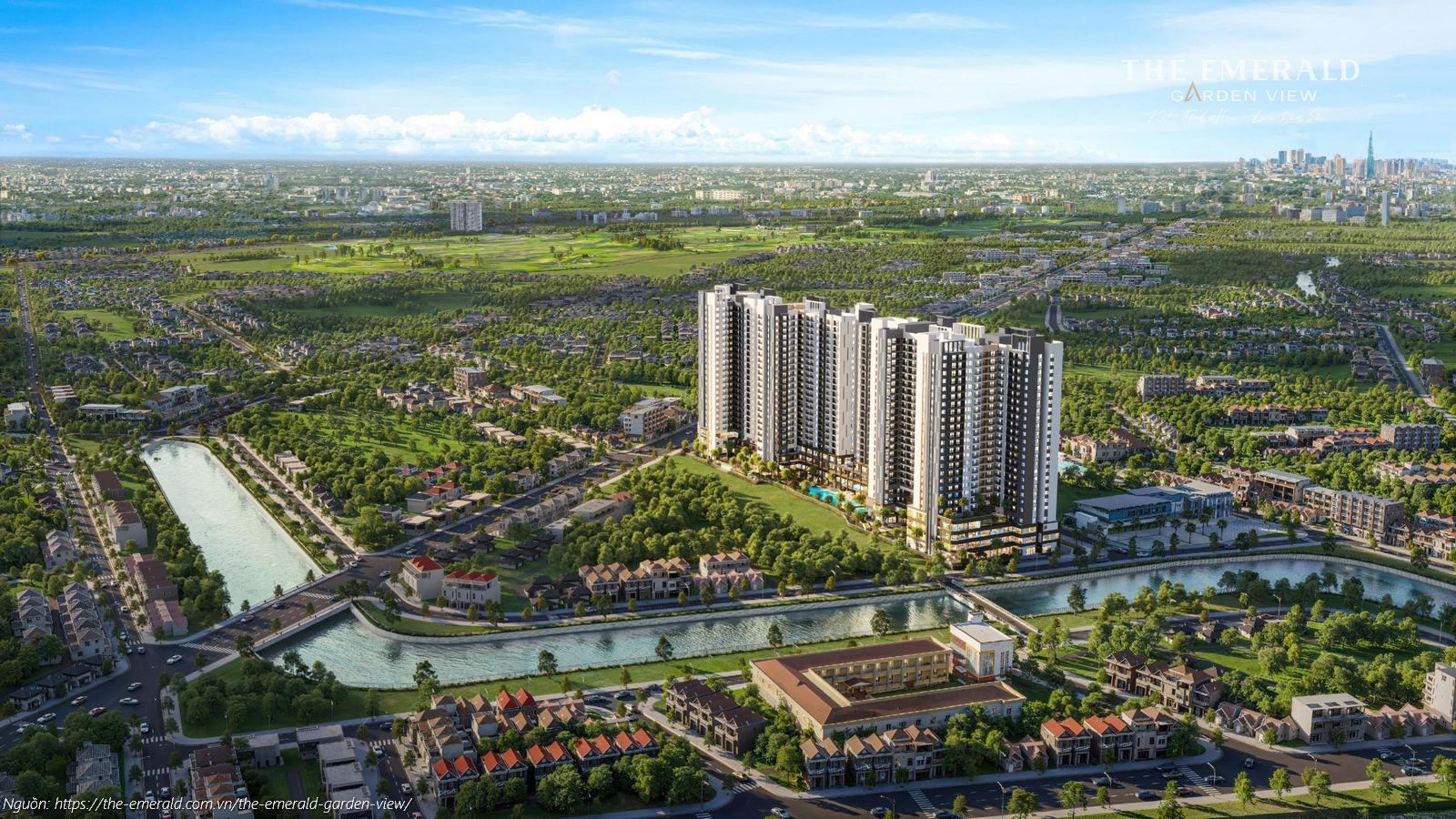 Phối cảnh tổng thể dự án căn hộ chung cư The Emerald Garden View Thuận An, TP.HCM