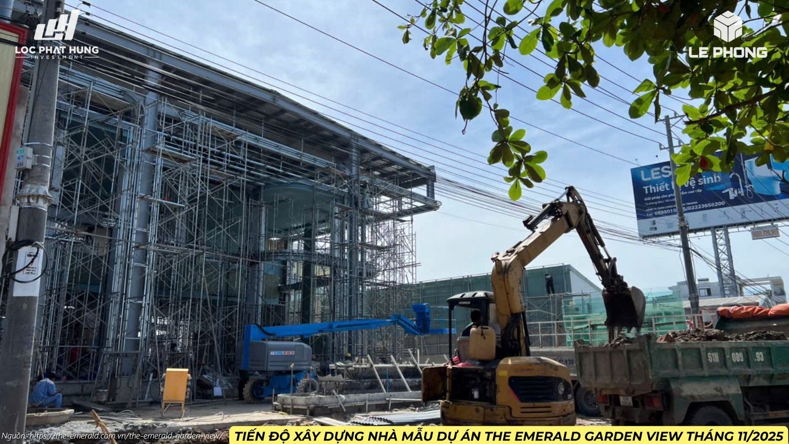 Hình ảnh thực tế tiến độ xây dựng Nhà mẫu (Sales Gallery) The Emerald Garden View tháng 11/2025