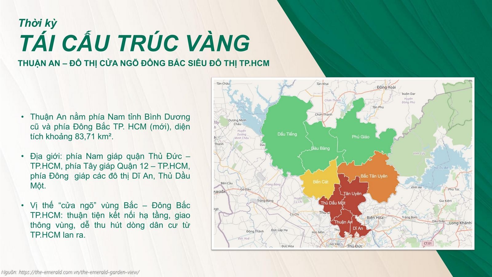 Vị trí Thuận An - Cửa ngõ Đông Bắc Siêu đô thị TP.HCM - Dự án The Emerald Garden View