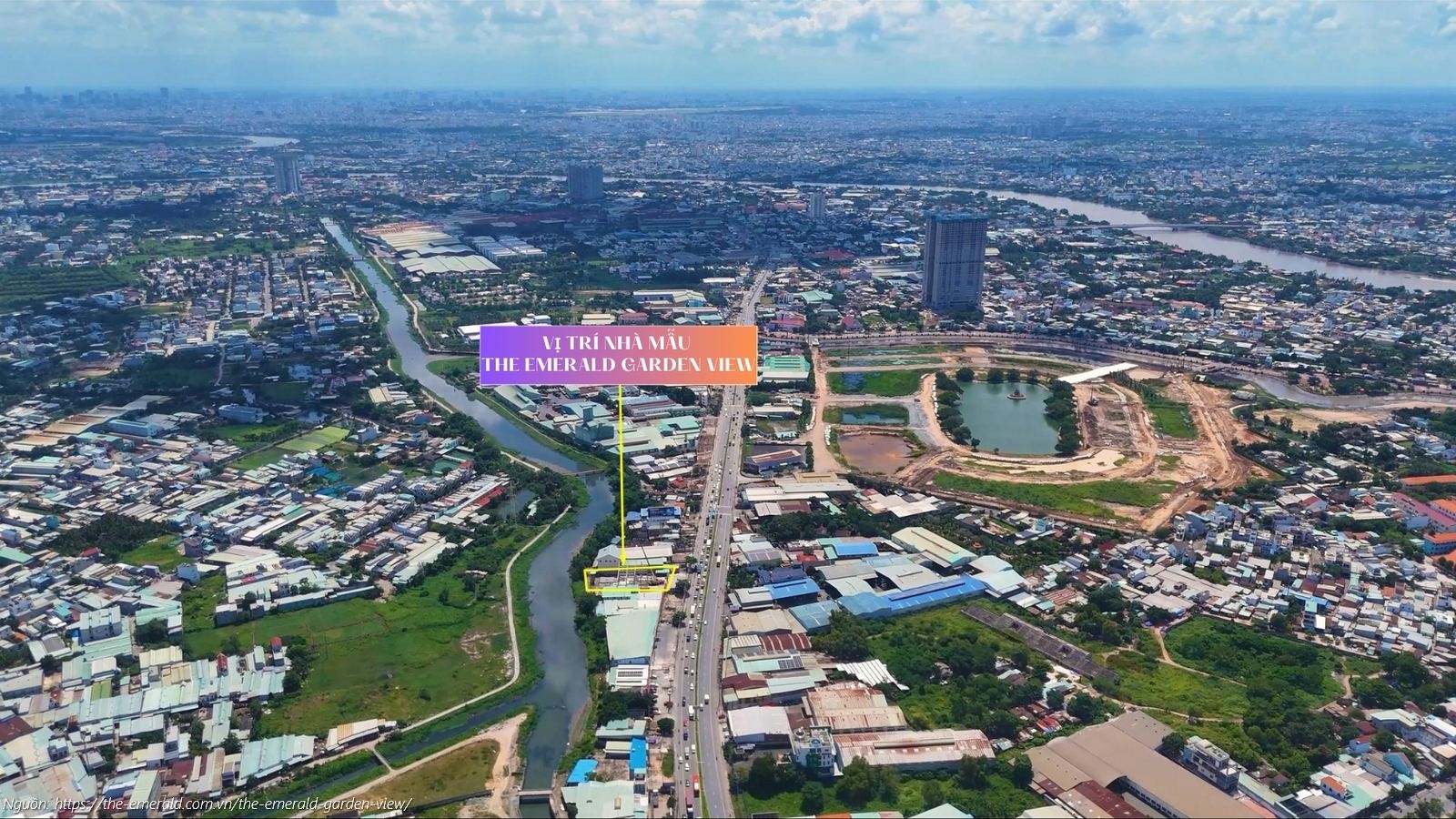 Hình ảnh thực tế vị trí Nhà mẫu (Sales Gallery) The Emerald Garden View tại số 68 Đại lộ Bình Dương