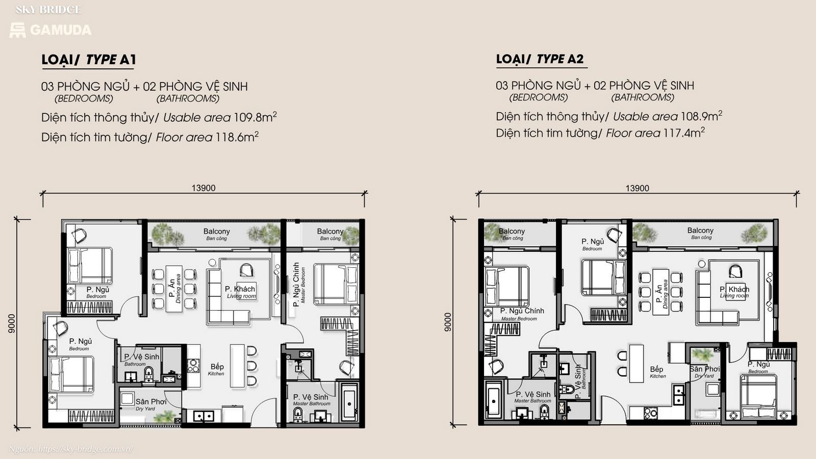 Thiết kế hiện đại căn hộ SkyBridge By Gamuda Land