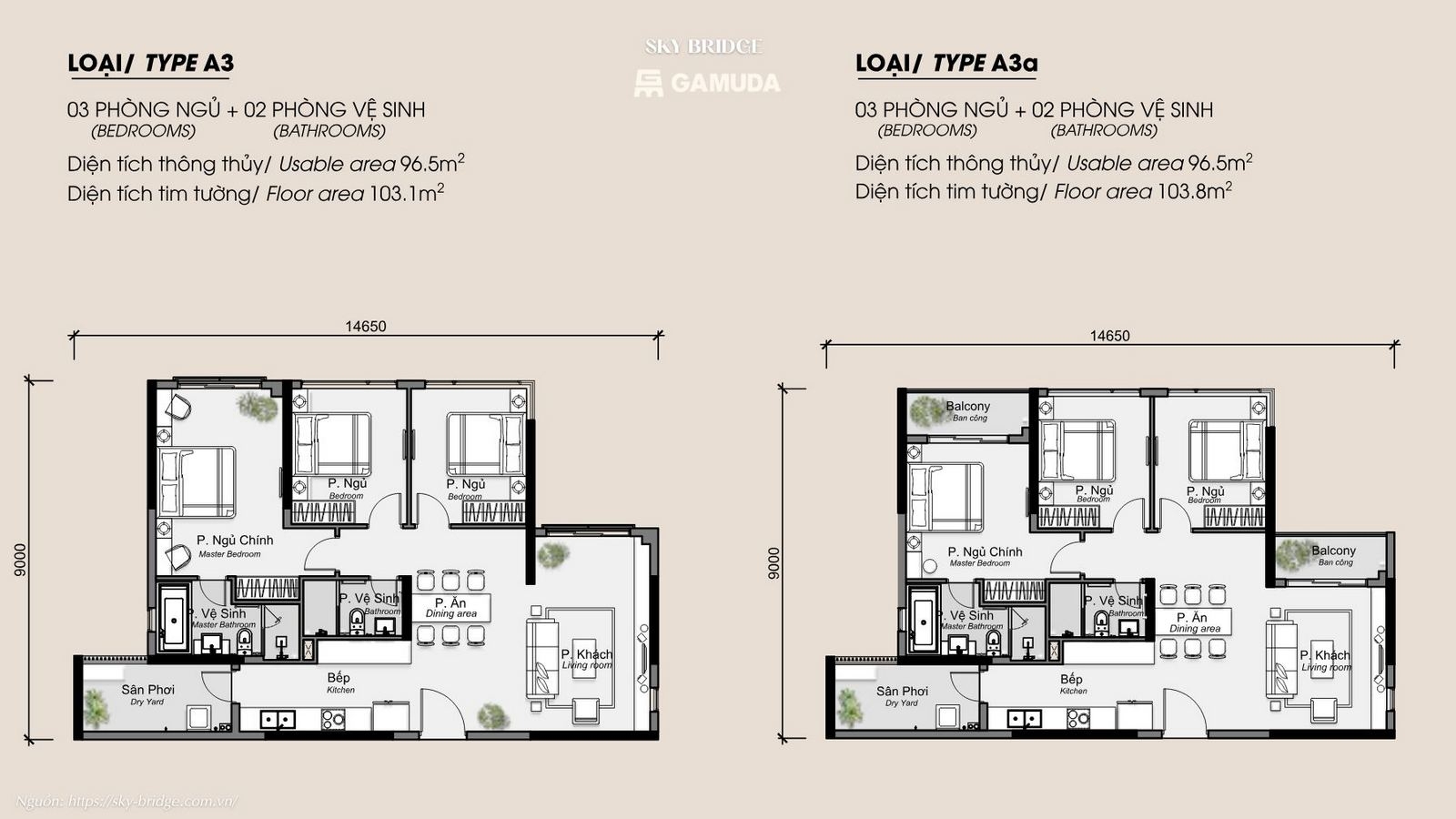 Thiết kế hiện đại căn hộ SkyBridge By Gamuda Land