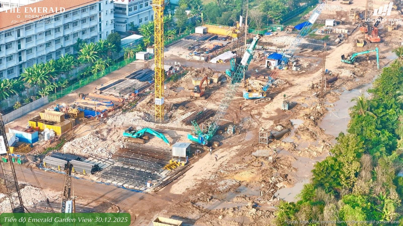 Hình ảnh thực tế tiến độ xây dựng The Emerald Garden View 30.12.2025