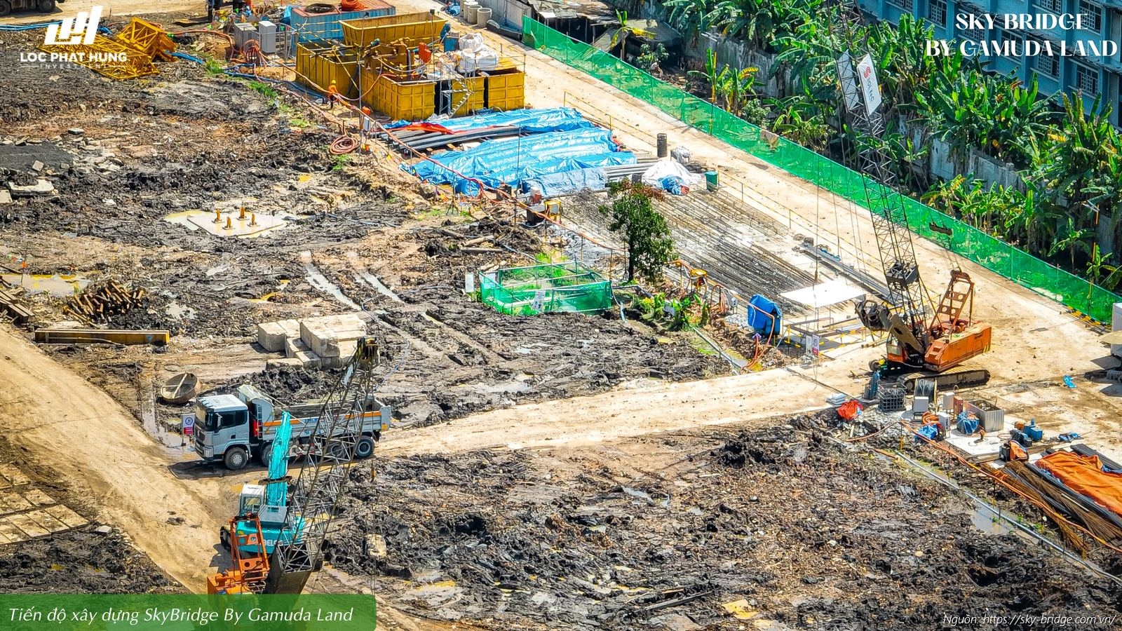 Hình ảnh thực tế cập nhật tiến độ xây dựng dự án căn hộ Sky Bridge Gamuda Land mới nhất