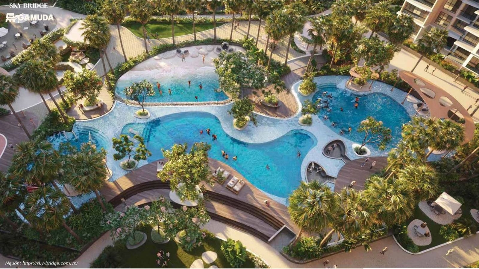 Tiện ích hồ bơi tại chung cư SkyBridge By Gamuda Land