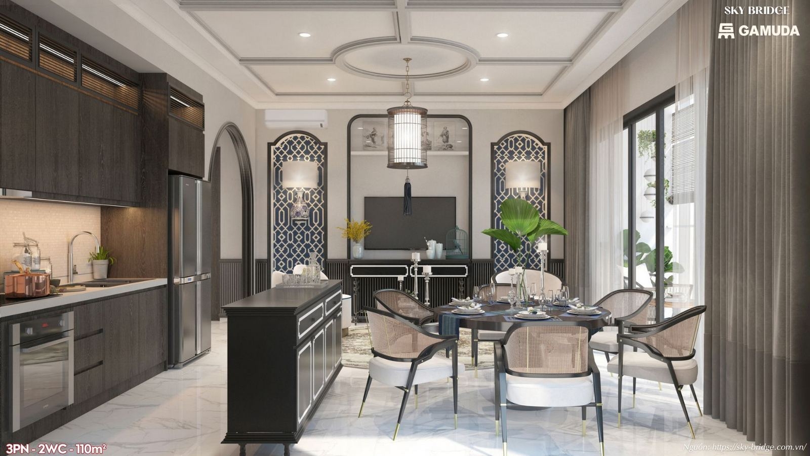 Nhà Mẫu Sky Bridge Gamuda Land Diện Tích 110m² (3pn 2wc).