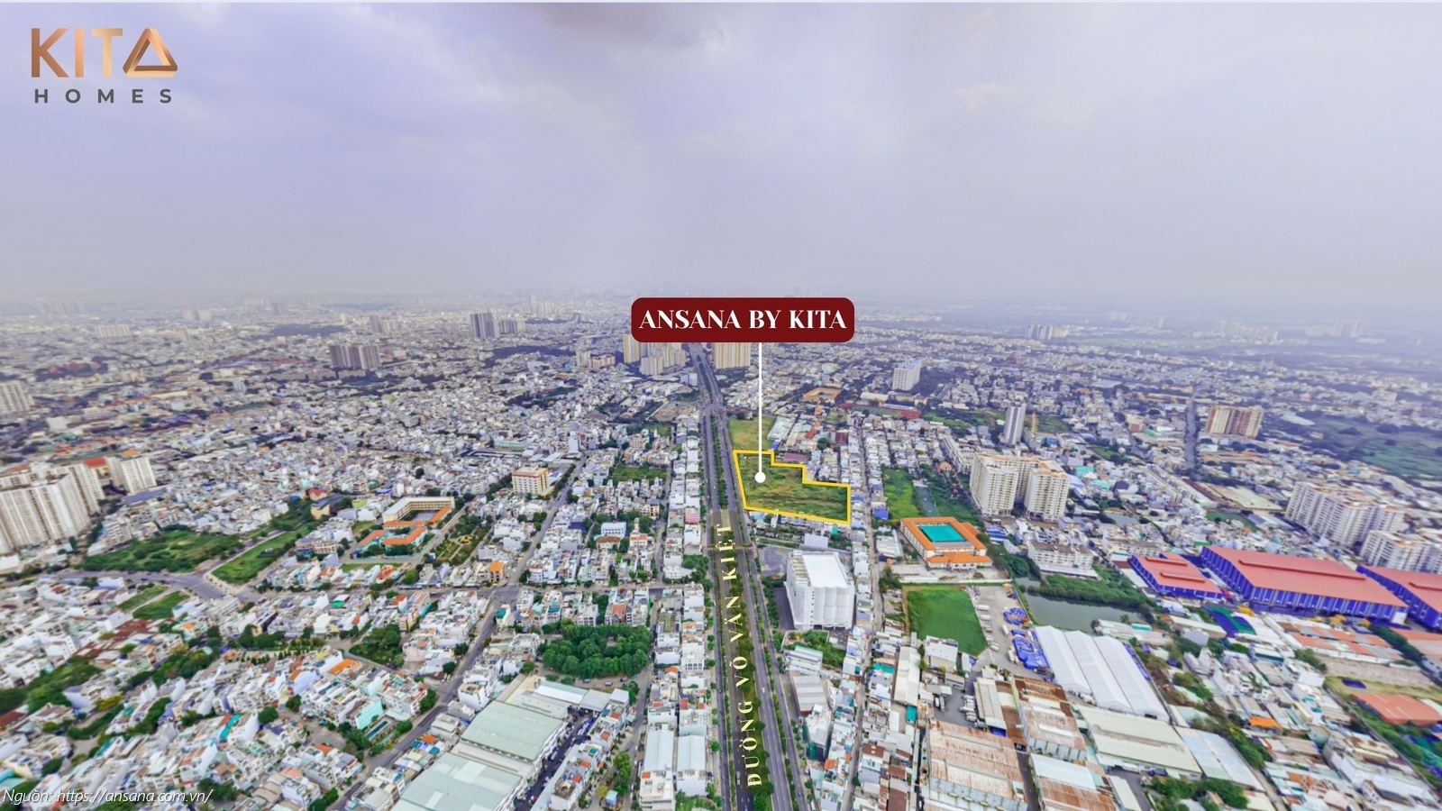 Vị trí dự án căn hộ Ansana by Kita mặt tiền Đại lộ Võ Văn Kiệt, Quận Bình Tân