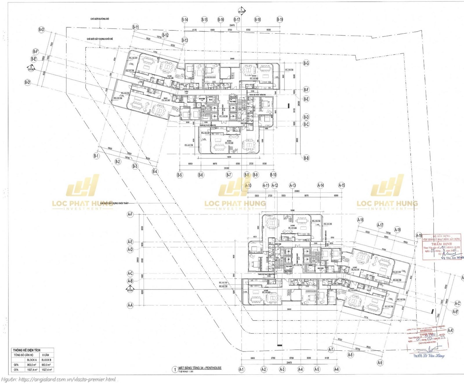 Mặt bằng tầng 34 Penthouse căn hộ chung cư Vlasta Premier Quận 7
