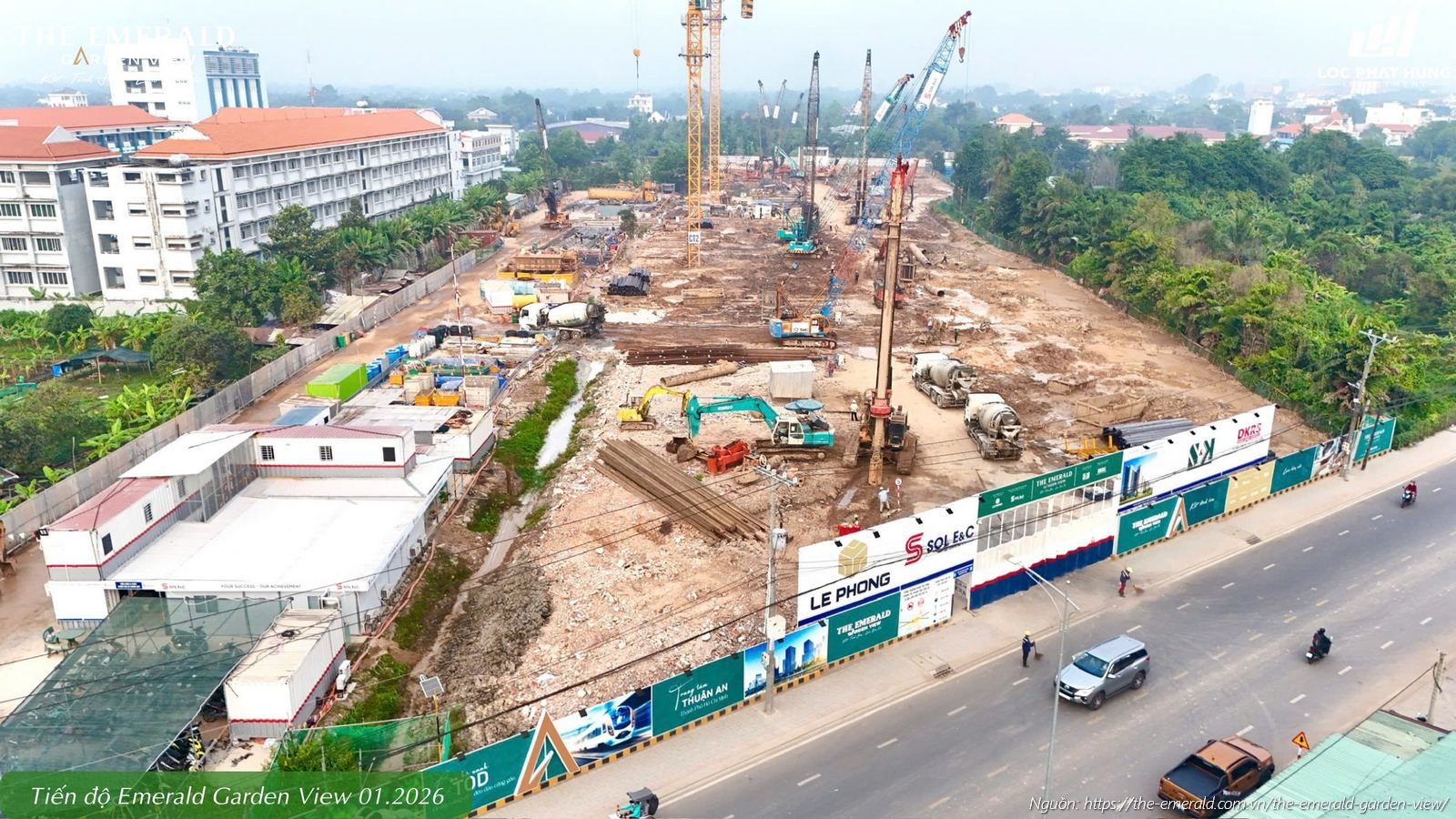 Tiến độ xây dựng tháng 01/2026 căn hộ chung cư The Emerald Garden View Thuận An, Bình Dương
